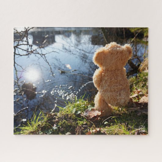 Grappige beer die ondeugend plast. legpuzzel ジグソーパズル (横)