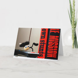 Grappige close up van 'Mission Impossible' Fubby サンキューカード