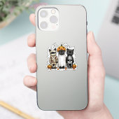 Grappige drie Halloween katten シール (スマートフォン)
