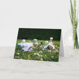 Grappige Fubby poppetjes die kamperen. サンキューカード