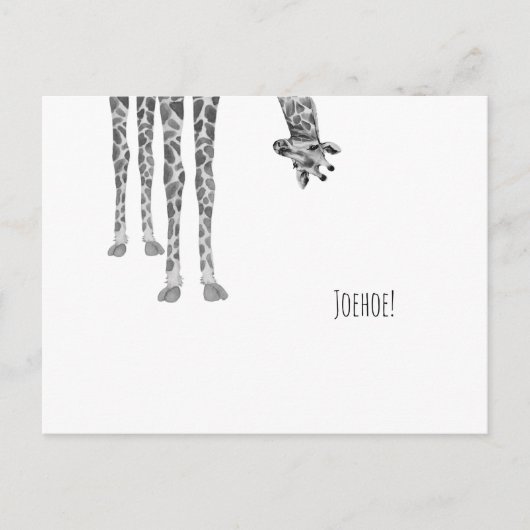 Grappige Joehoe Quote, Gedag Zeggen, Giraf Kaart ポストカード (正面)
