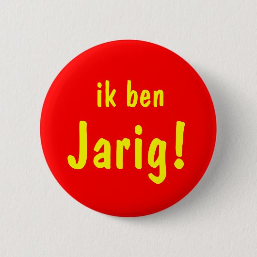 Grappige Verjaardag Button 缶バッジ (正面)
