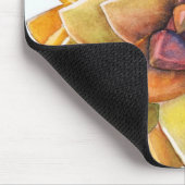 Graptopetalumの水彩画のmousepad マウスパッド (コーナー)