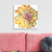 Graptopetalum水彩画デブラリーボールドウィン キャンバスプリント (インサイチュ (リビング))