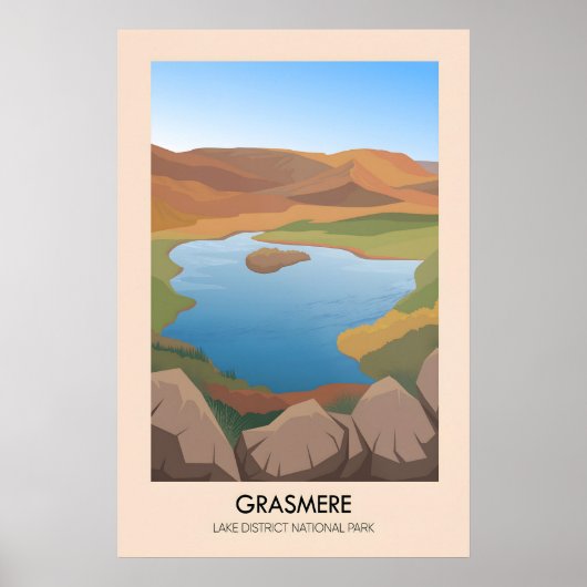 Grasmere Lake District Travel Poster ポスター (正面)
