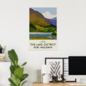 Grasmere Lake District Vintage Travel Poster Print ポスター (ホームオフィス)