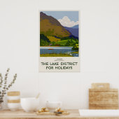 Grasmere Lake District Vintage Travel Poster Print ポスター (キッチン)
