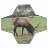 Grass Barnでオスのエルク〔雄ジカの〕枝角が放牧する写真 サッカーボール (フラット)