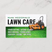 Grass cover and mower lawn care Business Card 名刺 (正面)