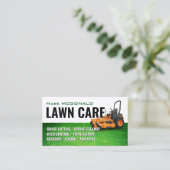 Grass cover and mower lawn care Business Card 名刺 (スタンド正面)
