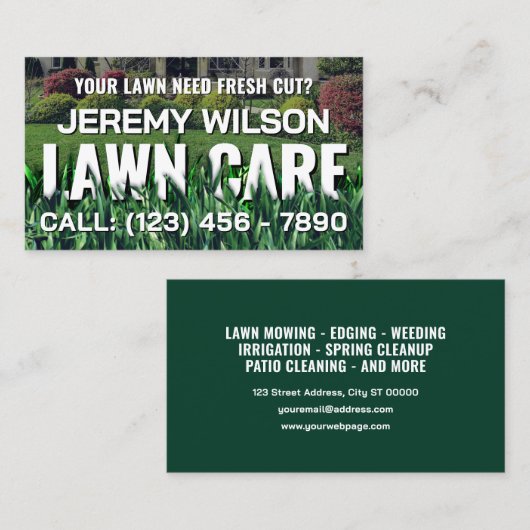 Grass cutting inspired lawn care 名刺 (正面/裏面)