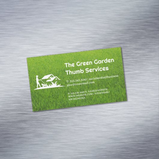 Grass | Gardener Cutting Lawn マグネット名刺 (インサイチュ)