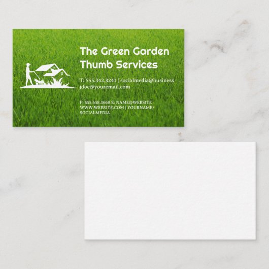 Grass | Gardener Cutting Lawn 名刺 (正面/裏面)