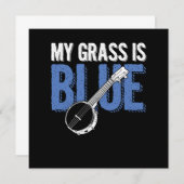 Grass Is Blue Banjo Bluegrass Country Music Gift 招待状 (正面/裏面)