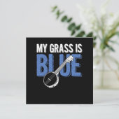 Grass Is Blue Banjo Bluegrass Country Music Gift 招待状 (スタンド正面)