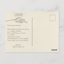 Grass Line Art Photo Thank You Post Card