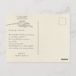 Grass Line Art Photo Thank You Post Card ポストカード