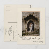 Grass Line Art Photo Thank You Post Card ポストカード (正面/裏面)