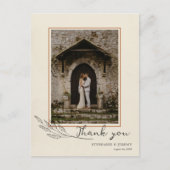 Grass Line Art Photo Thank You Post Card ポストカード (正面)