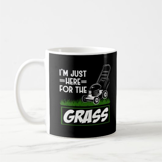 Grass Mowing Lawn Care Funny Lawn Mower コーヒーマグカップ (左)
