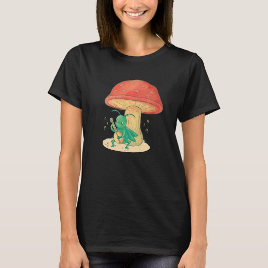 Grasshopper'遊Banjoバグ楽器音楽おもしろい Tシャツ (正面)