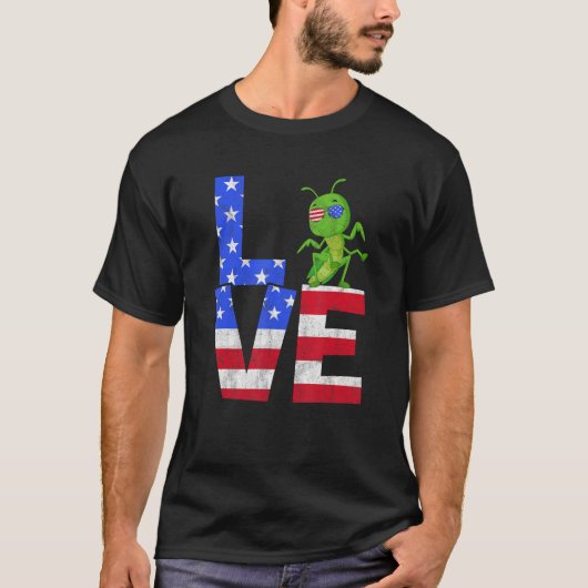 Grasshopper American Flag Sunglasses 4th of July P Tシャツ (正面)