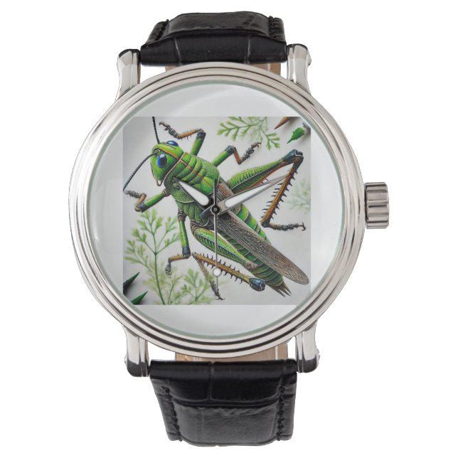 Grasshopper in natural environment 251024IREF222 - 腕時計 (正面)
