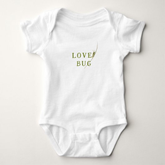Grasshopper Love Bug Botanical Baby Shower  ベビーボディスーツ (正面)