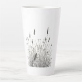 Grasshopper & Wild Grass Ink Art Coffee Mug カフェラテマグ (正面)