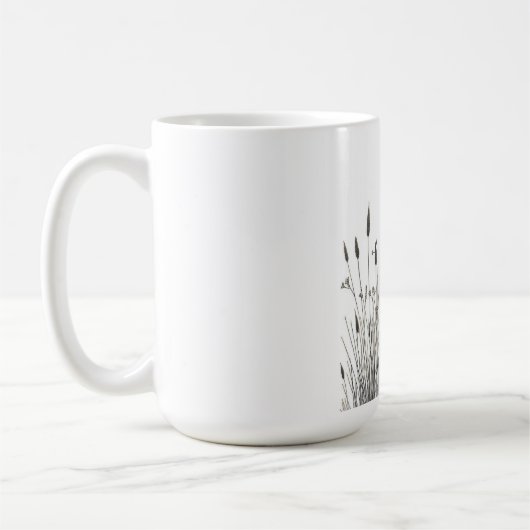 Grasshopper & Wild Grass Ink Art Coffee Mug コーヒーマグカップ (左)