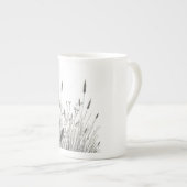 Grasshopper & Wild Grass Ink Art Coffee Mug ボーンチャイナマグカップ (正面右)