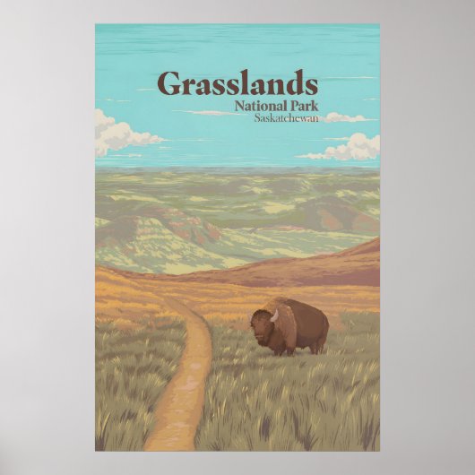 Grasslands National Park Canada Travel Poster ポスター (正面)
