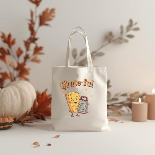 Grate-ful - Cute Cheese and Grater Thanksgiving  トートバッグ