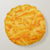 grated cheddar cheese top view ラウンドクッション (裏面)