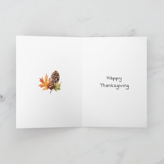 Grateful and Blessed | Happy Thanksgiving カード (内部)