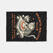 Grateful Biscuits Club Kneading Thanks One Biscuit フリースブランケット (正面(横))