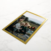 Grateful & Blessed Family Photo Collage Gold 箔シーズンカード (回転した状態)
