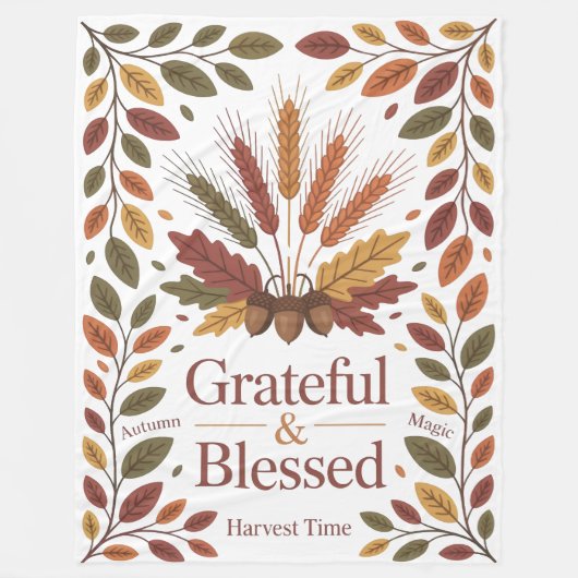 Grateful & blessed stylish Blanket New Home フリースブランケット (正面)