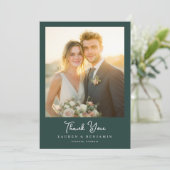 Grateful Dark Green Elegant Photo サンキューカード (スタンド正面)