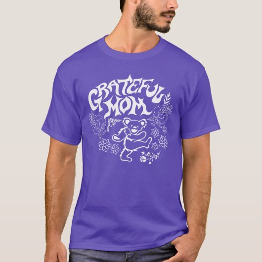 Grateful Dead Grateful Mom Dancing Bear and Flower Tシャツ (正面)