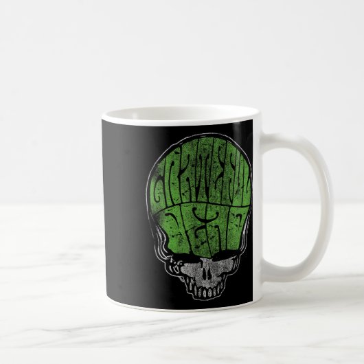 Grateful Dead Psychedelic Green Stealie Skull Vint コーヒーマグカップ (右)
