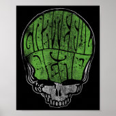 Grateful Dead Psychedelic Green Stealie Skull Vint ポスター (正面)