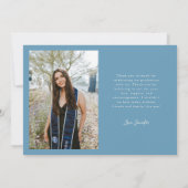 Grateful Denim Blue Multi Photo Graduation 案内状 (裏面)