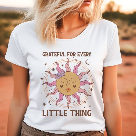 Grateful For Every Little Thing Retro Boho Sun トライブレンドＴシャツ