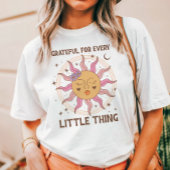 Grateful For Every Little Thing Retro Boho Sun トライブレンドＴシャツ