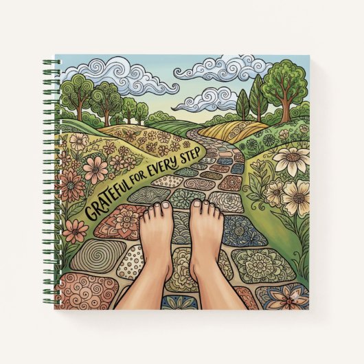 Grateful For Every Step Personalized Notebook ノートブック (正面)