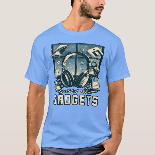 Grateful For Gadgets Nostalgia Funhanksgiving IT f Tシャツ (正面)