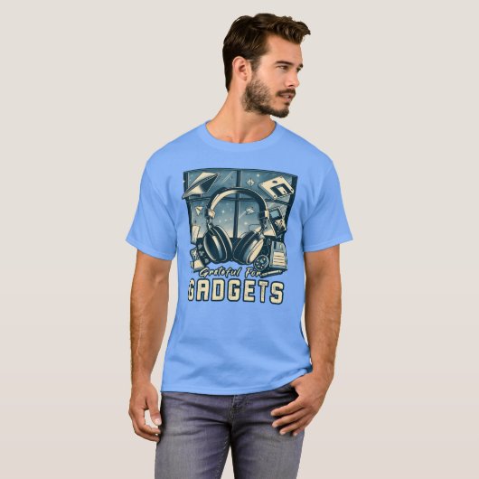 Grateful For Gadgets Nostalgia Funhanksgiving IT f Tシャツ (正面フル)