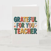 Grateful for You Teacher Appreciation カード (正面)