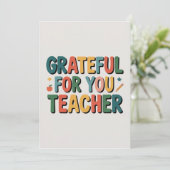 Grateful for You Teacher Appreciation カード (スタンド正面)